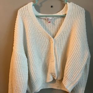 No boundaries 3x white button sweater